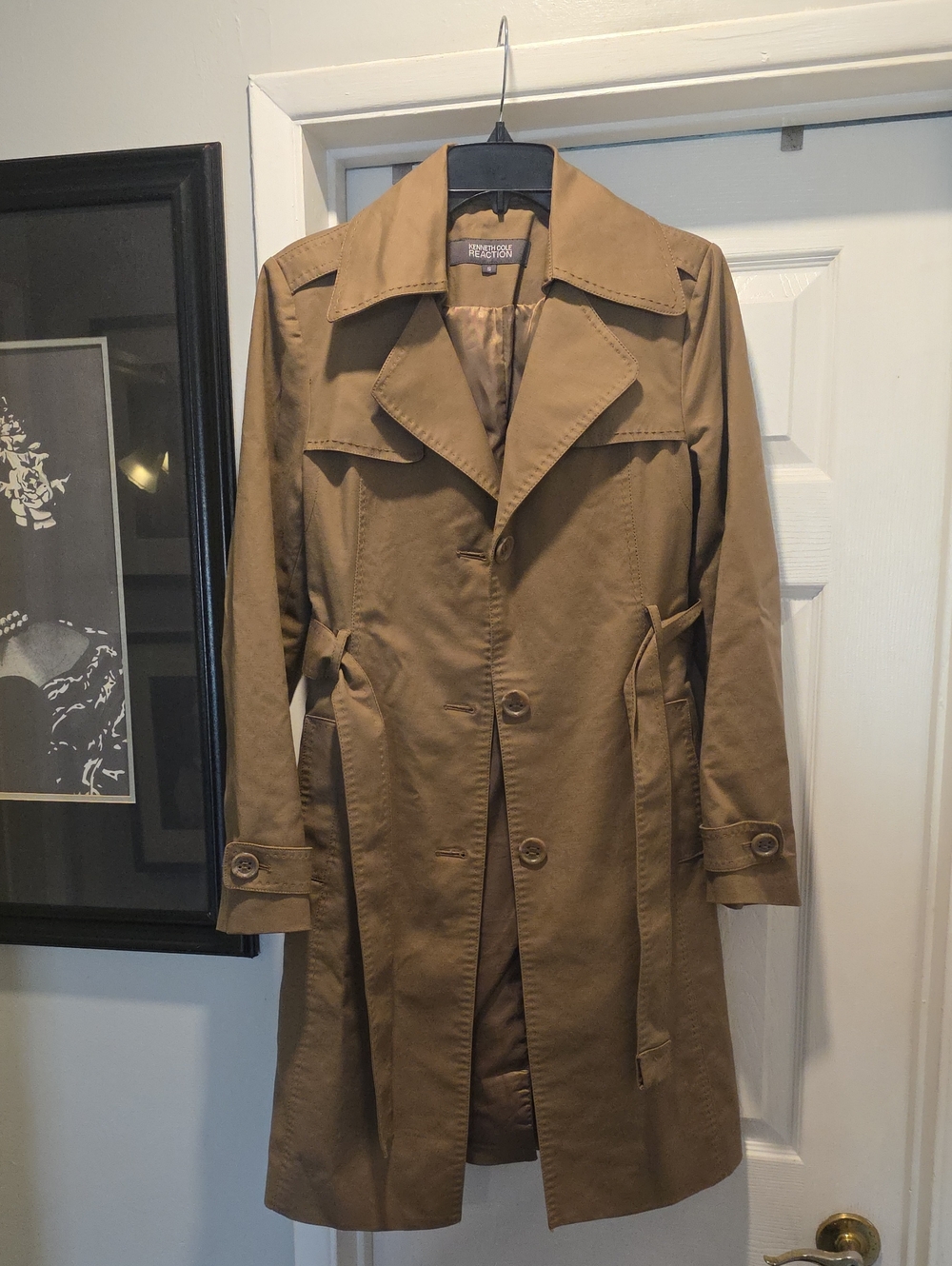 Kenneth Cole Tan Single-Breasted Trench Coat